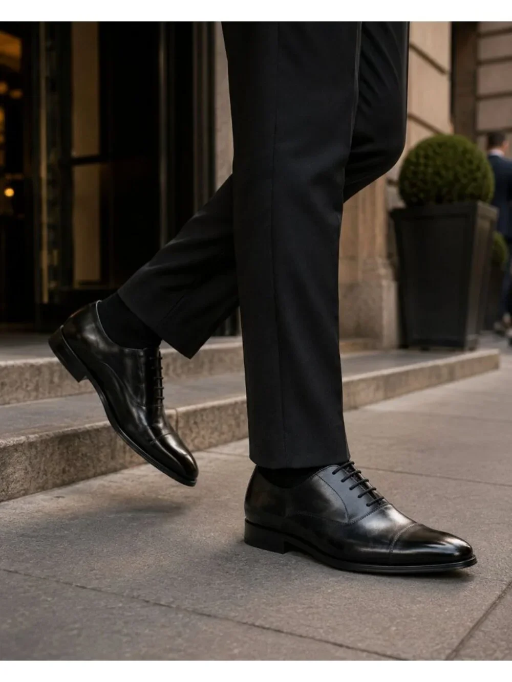 SD9 - Dune London Solver Men’s Black Leather Cap-Toe Oxford Shoes EU 42 US 9 NIB
